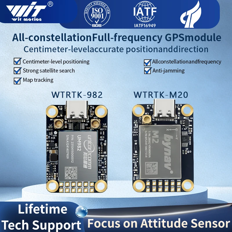 Receptor GNSS WITMOTION UM982, Módulo RTK, Sensor ZED-F9P UM980, GPS, BDS, GLONASS/Galileo para Posicionamiento de Drones de Alta Precisión