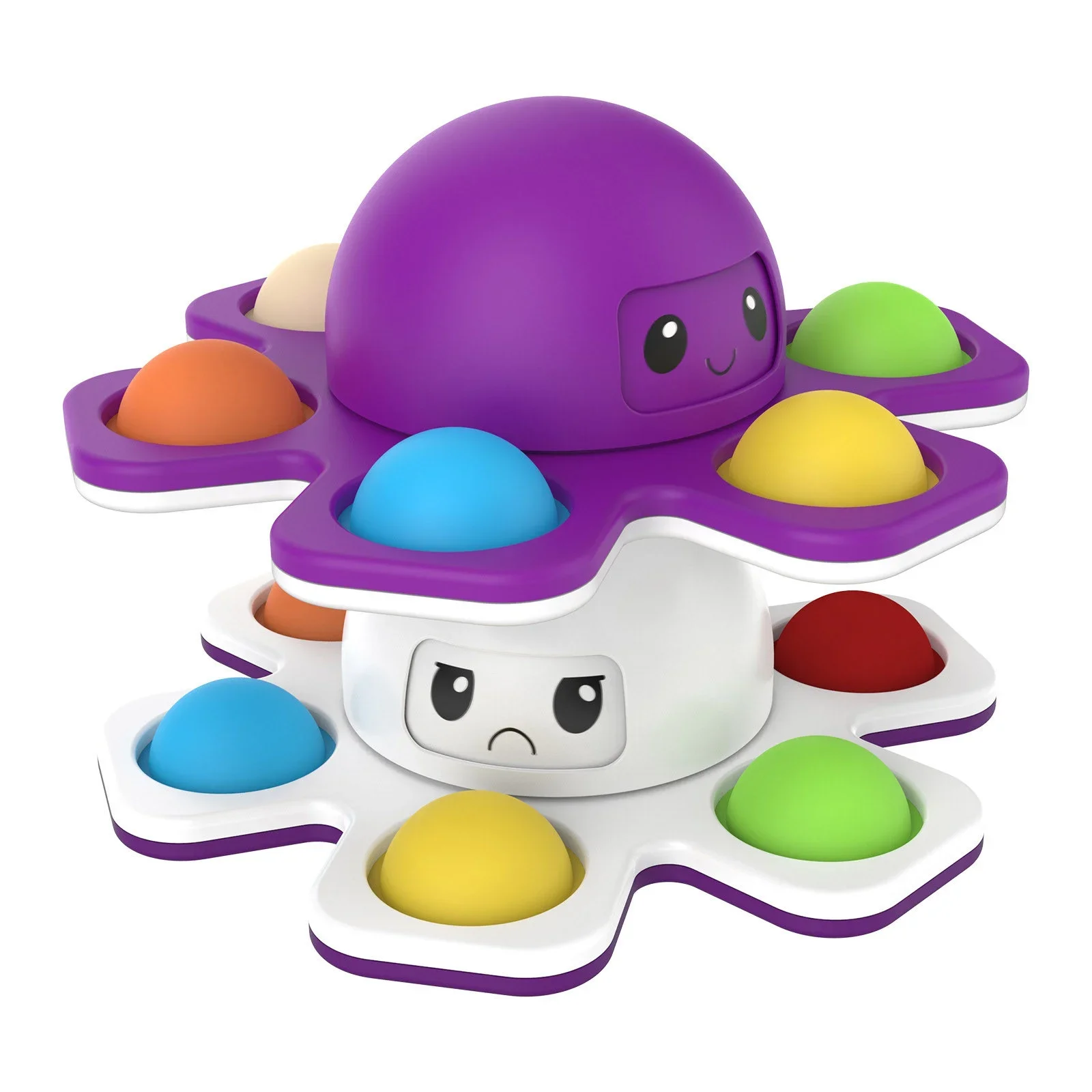 1 pieza de nuevo spinner antiestrés con burbujas, juguete sensorial que cambia de cara, spinner push popete, juguetes antiestrés para niños.