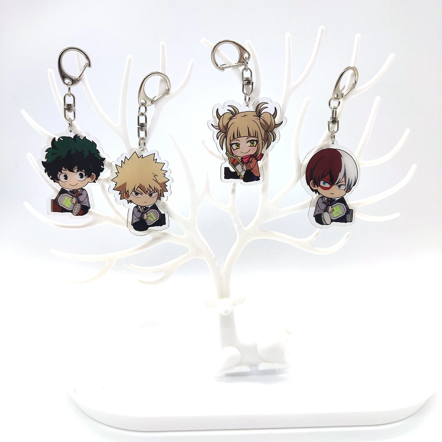8 unids/set llaveros de Anime My Hero Academy llavero acrílico Izuku Bakugo Katsuki accesorios colgantes lindos regalos de dibujos animados al por mayor
