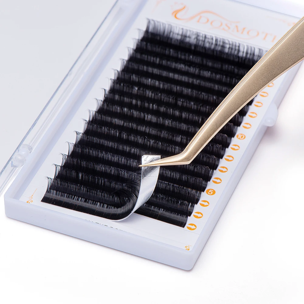 DOSMOTH 10 cajas 16 filas 7-16mm extensiones de pestañas de visón supples extensión de pestañas postizas individuales cosméticos