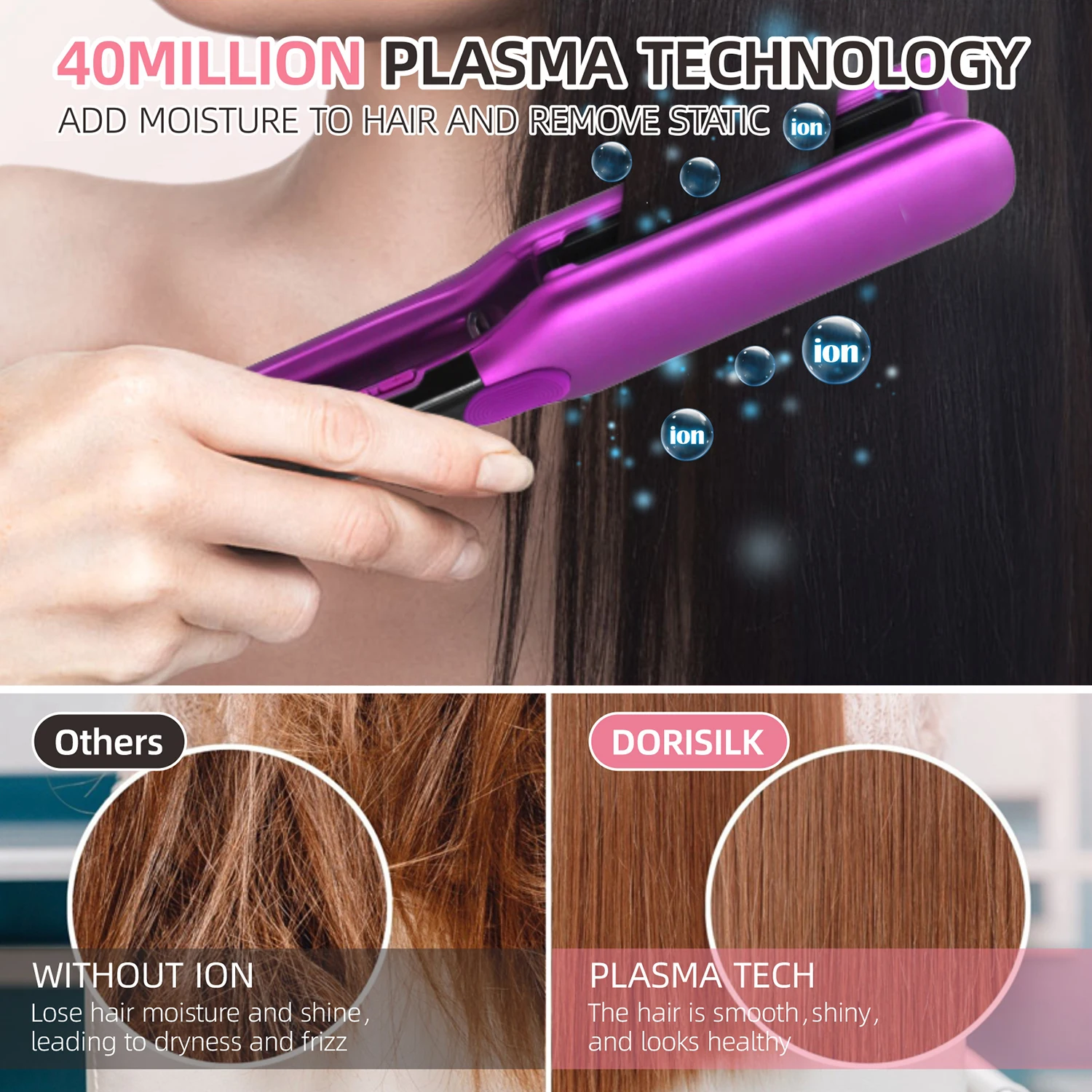 Plancha de pelo profesional de alta temperatura, planchas de cerámica PTC, tratamiento de calentamiento rápido, plancha plana Original para el cabello, 500F