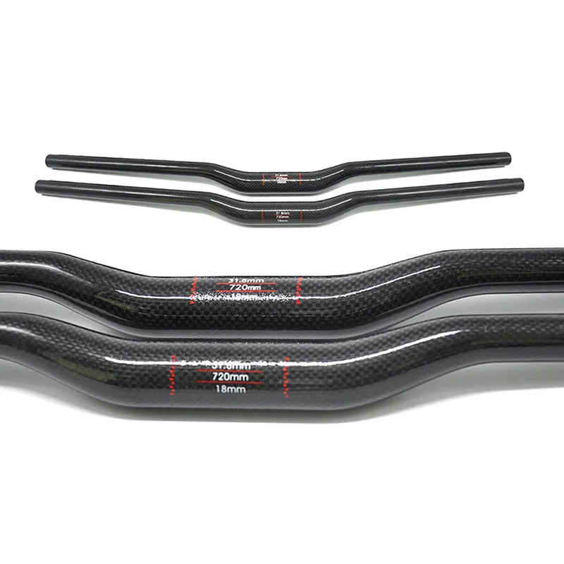 Manillar de Carbono NO TRADEMARK para Bicicleta de Montaña, Manillar de Carbono MTB 3K 31.8*600 760mm, Manillar en Forma de Golondrina