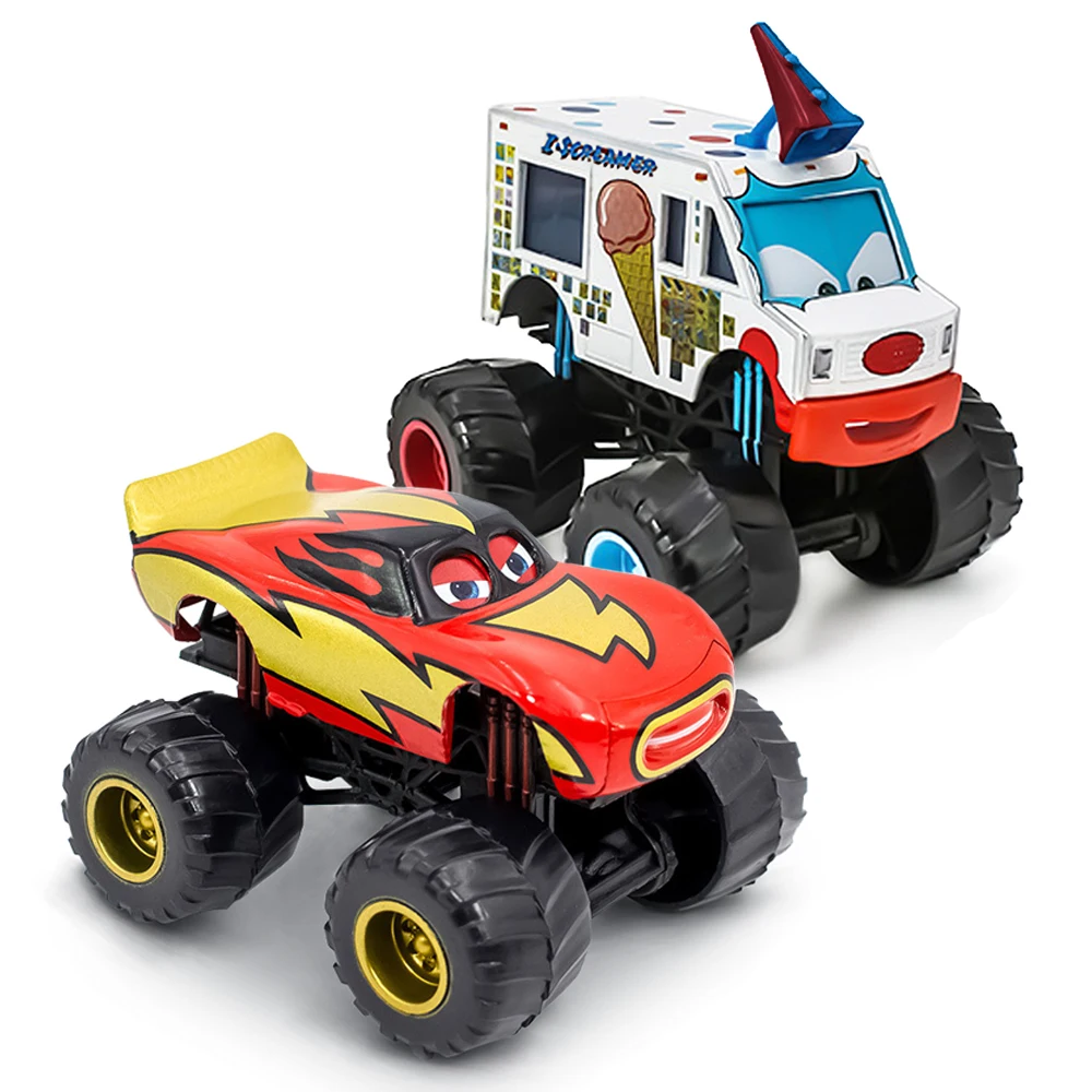Pixar Cars 3 Vehículo Todoterreno de Aleación con Ruedas Grandes, Modelo de Coche de Lluvion McQueen I-Screamer Wrestler, Juguetes para Niños, Regalos de Navidad