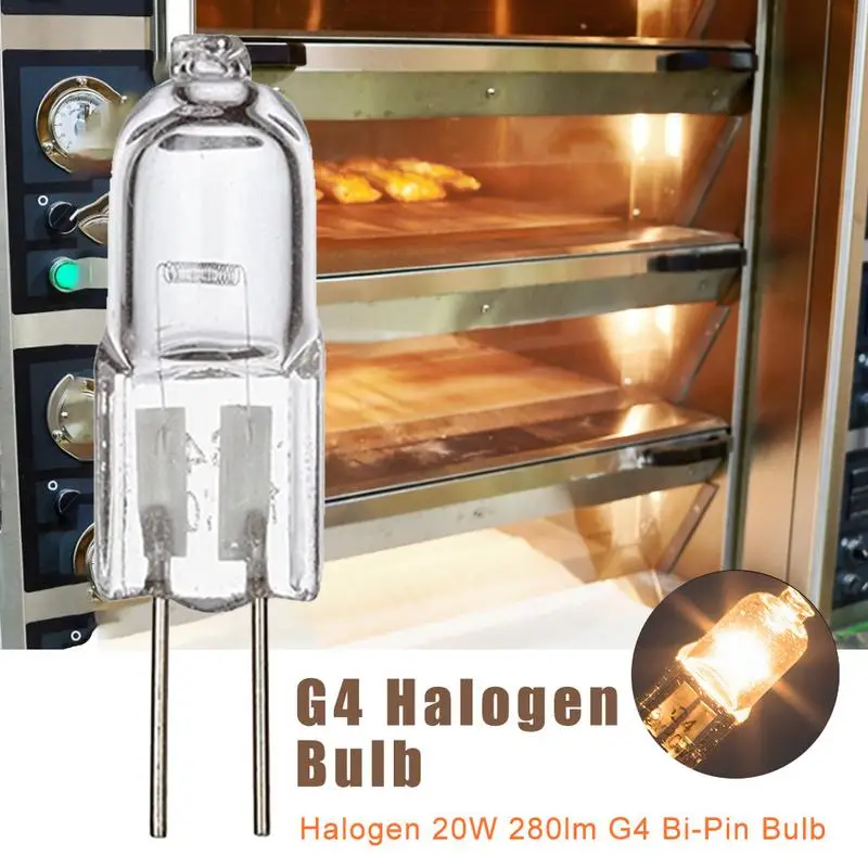 Bombilla halógena para horno G4, 12V, 20W, 500, resistente a altas temperaturas, lámpara de pared duradera, bombilla de repuesto para estufa