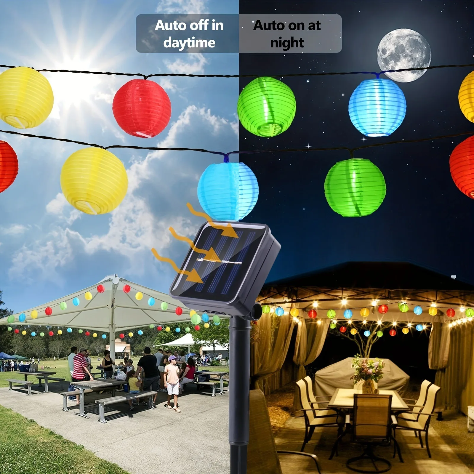 Guirnalda de luces alimentadas por energía Solar, guirnalda LED impermeable para exteriores, luz de hadas, decoración de jardín y Patio, luz para fiesta de boda y Navidad