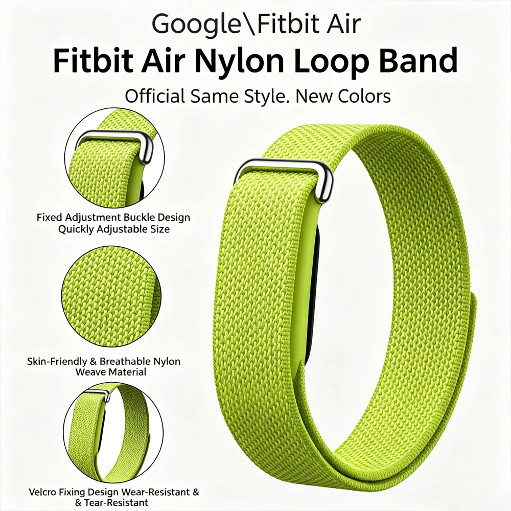 Correa de nailon trenzada para Google Fitbit Air, pulsera cómoda y transpirable para Google Fitbit Air, accesorios para pulsera deportiva