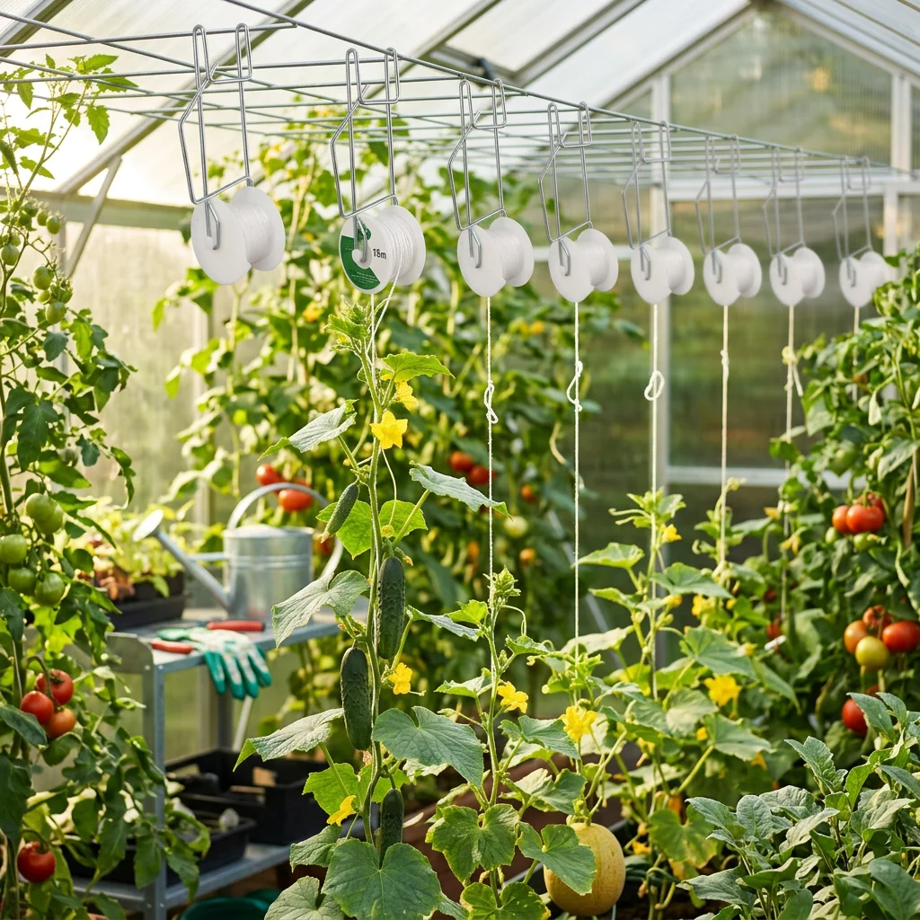 10 unids/set ganchos de rodillo para plantas de jardín kits de ganchos de soporte para tomates cuerda de soporte para tomates huevos sandías pimientos