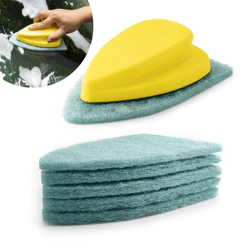 FOSHIO Esponja Limpiadora de Vidrios para Ventanas, Raspador de Limpieza para Lavado de Coches con Almohadilla de Fregado de Repuesto, Limpiador Doméstico para Detallado Automotriz