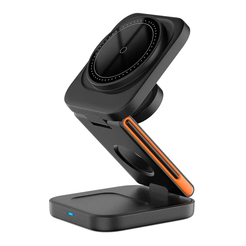 Estación de Carga Plegable 3 en 1, Cargador Inalámbrico Magnético Rápido para iPhone 17 16 15 14 13 12, Apple Watch 8 7 6, Airpods Pro