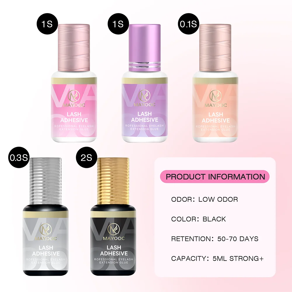 Pegamento para extensión de pestañas, 5/10 Uds., 0,3 segundos, secado rápido, pegamento para pestañas individuales, pegamento para ojos sensibles, pegamento para pestañas negras, logotipo personalizado gratis
