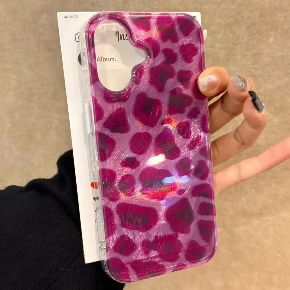 Funda de teléfono con estampado de leopardo morado para iPhone 15 17 14 16 13 12 11 Pro Max XR XS 7 8 16 15 14 Plus, cubierta de protección trasera a prueba de golpes.