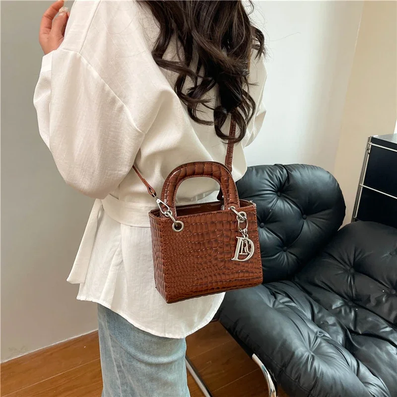 Elegante Bolso Bandolera de Cuero para Mujer, Bolso de Hombro de Diseñador de Lujo, Bolso Tote Clásico, Bolsos de Pañales Elegantes para Damas
