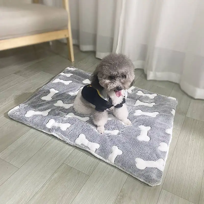 Alfombra de Franela para Mascotas, Multiusos, para Invierno, Manta para Cama de Mascotas, Alfombra Cálida para Mascotas, Apta para Mascotas Grandes, Medianas y Pequeñas