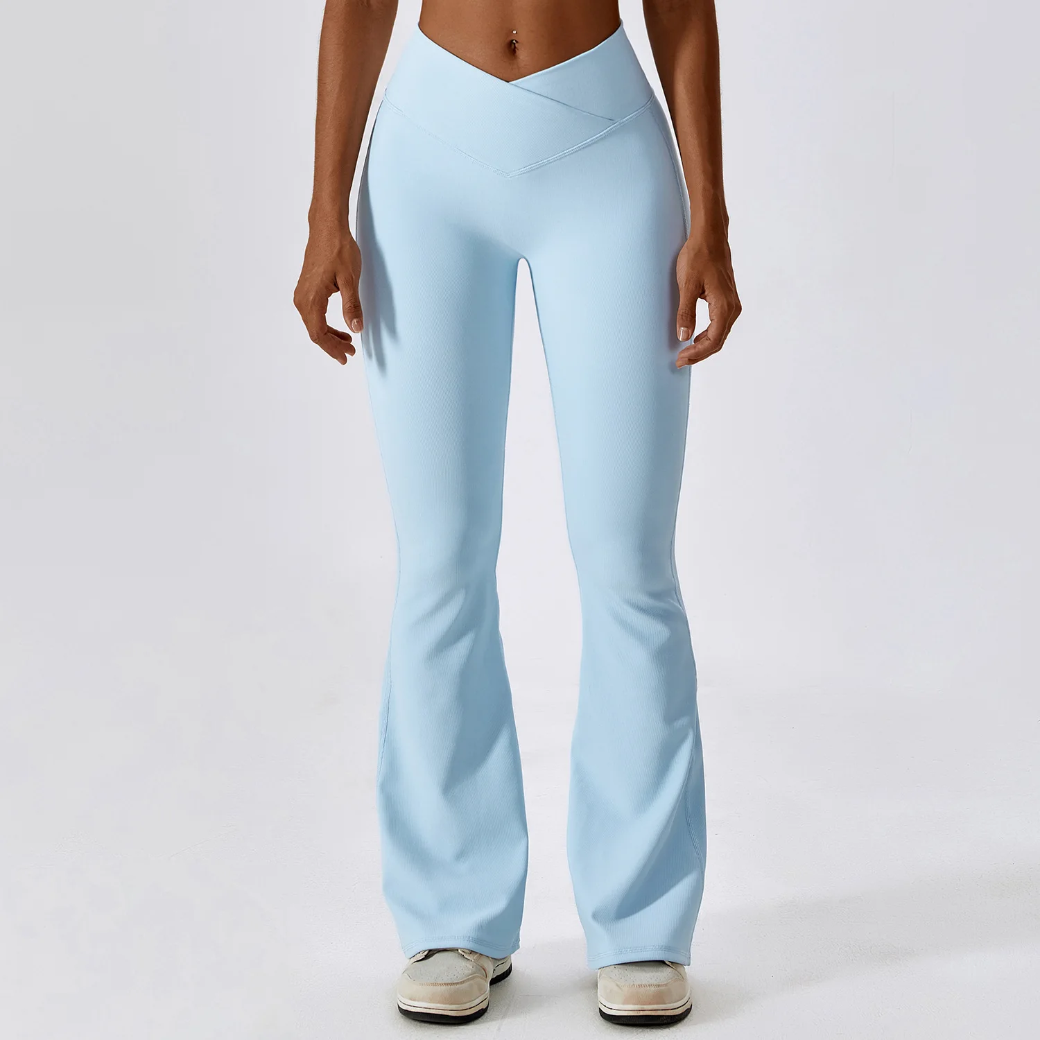 Mallas acampanadas, pantalones de Yoga para mujer, pantalones de pierna ancha de cintura alta, entrenamiento de gimnasio para mujer, pantalones deportivos acampanados, pantalones de baile latino