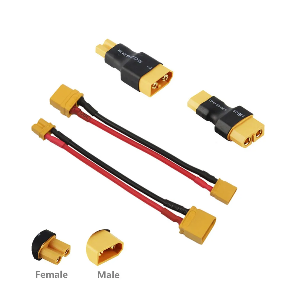 1 Uds. Adaptador de conector XT60 a XT30 enchufe macho/hembra 10CM 16AWG Cable de silicona para RC FPV Quadcopter CineLog35 piezas de drones