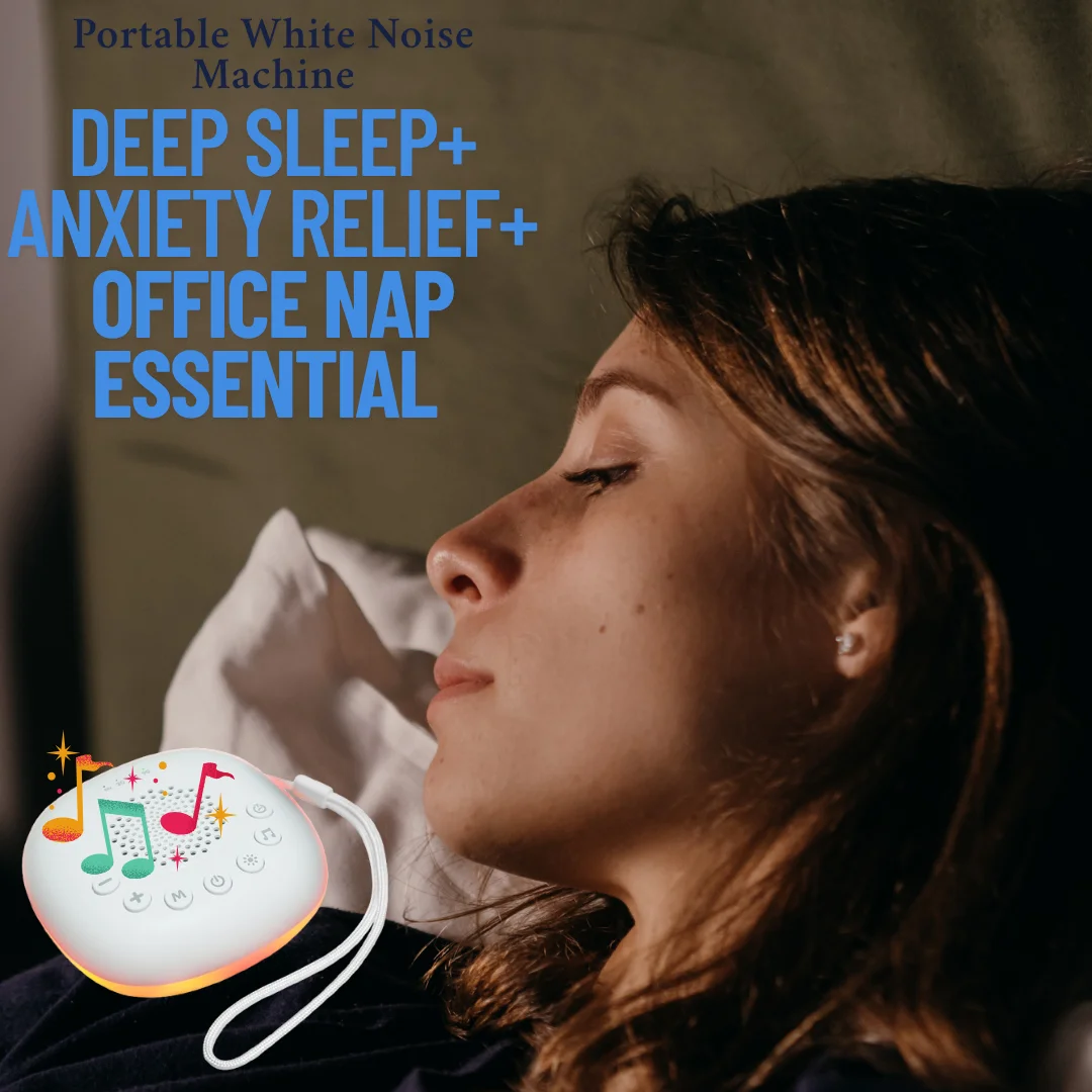 Máquina portátil de ruido blanco, ayuda para dormir con luz LED para respirar y 20 tipos de música ligera, dispositivo de meditación para relajación