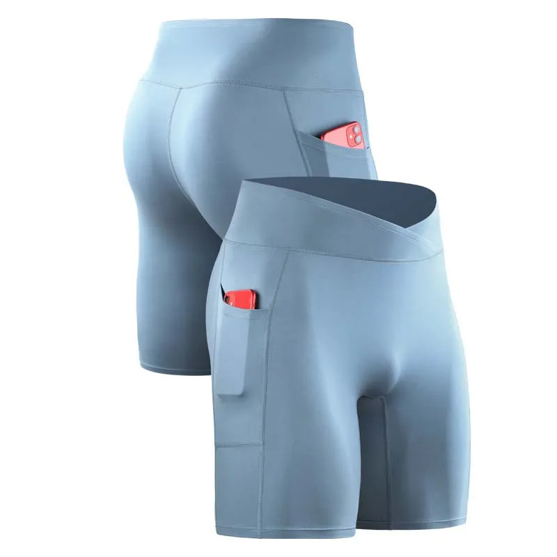 Pantalones cortos para correr al aire libre para hombre, mallas de compresión con bolsillo para gimnasio, ejercicio, Fitness, baloncesto, senderismo, entrenamiento, deporte, fútbol, 15