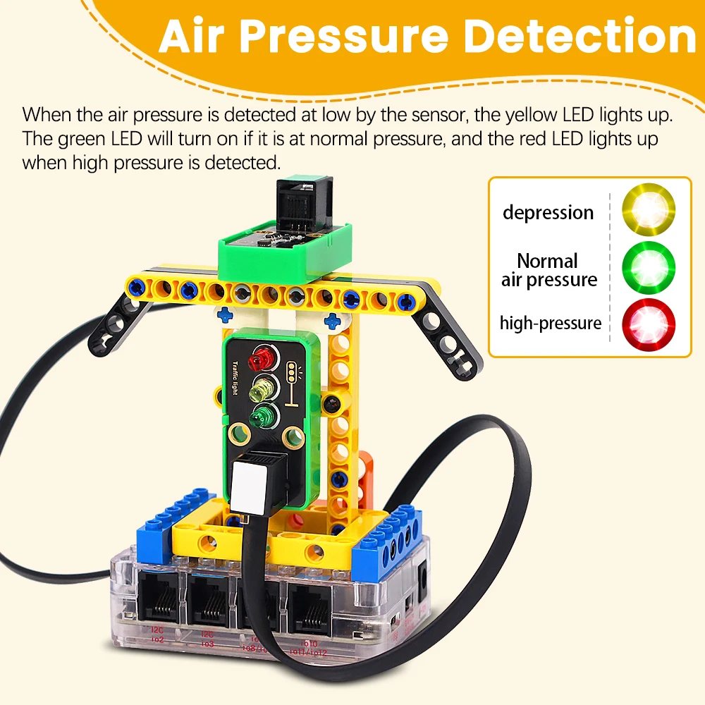 Kit de Estación Meteorológica Mini Kidsbits, Bloques de Construcción Electrónicos STEM Compatibles con Bloques Lego para Arduino UNO, Pico y ESP32 IDE