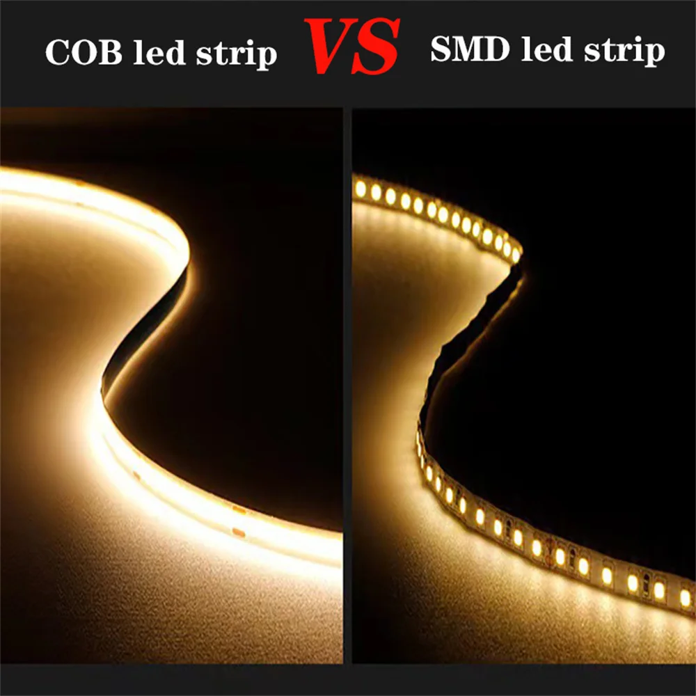 Tira de luces Led COB USB de 5V con atenuador de 3 teclas, cinta de diodo Flexible, blanco cálido para habitación, TV, espejo, retroiluminación, luz de gabinete
