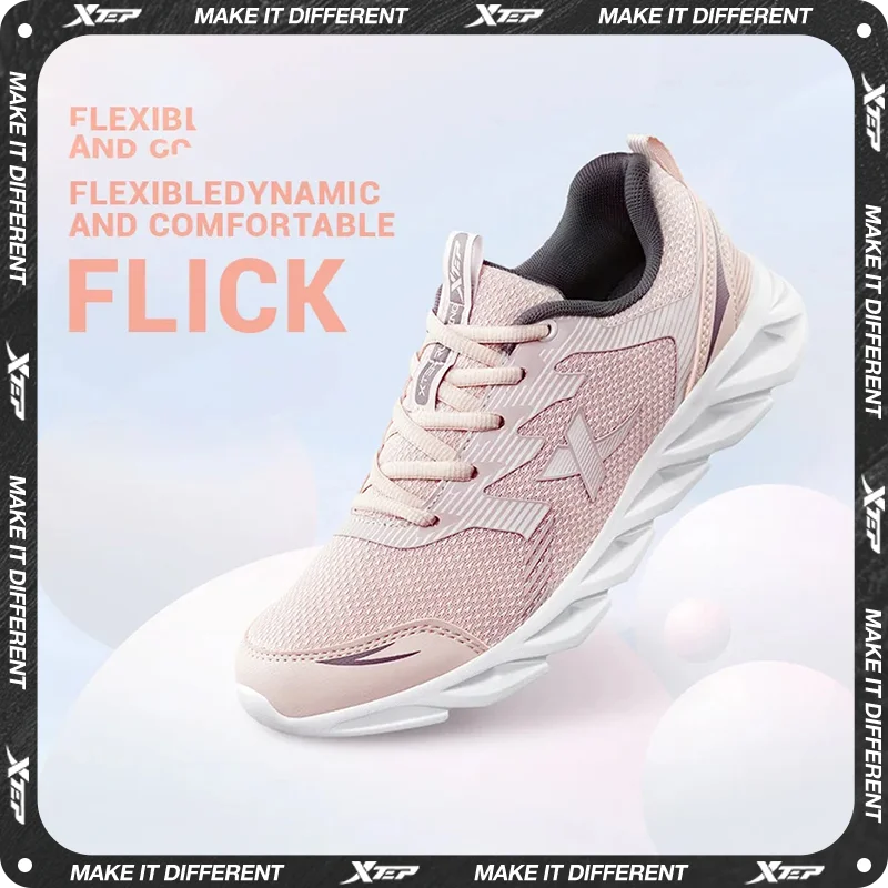 Xtep, zapatillas para correr para mujer, nuevas zapatillas ligeras de moda para mujer, zapatos deportivos con amortiguación transpirable para mujer 879318110073