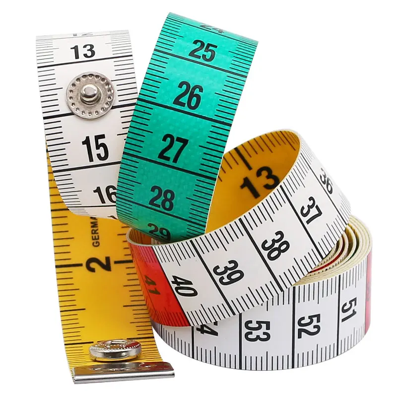 Cinta métrica de doble cara, regla de costura de 150cm/60 pulgadas con botón a presión, herramientas de medición a medida, cinta de banda suave, Regla de medición corporal