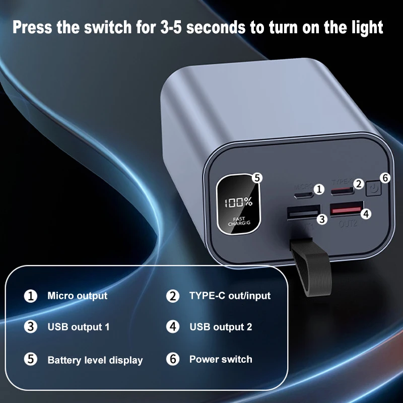 Kit de Banco de energía de batería DIY 21700 luz LED de Camping de 30000mAh, caja de aluminio de entrada USB-C/Micro de carga rápida PD/QC 22,5 W