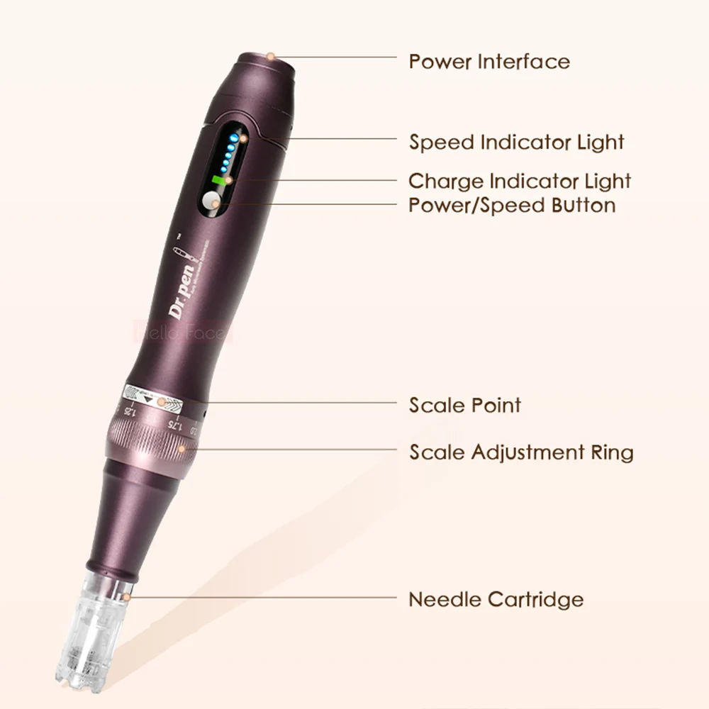 Dr pen Ultima A10 con 12 cartuchos - Kit inalámbrico de cuidado de la piel con microagujas - Tratamientos profesionales de belleza con máquina de belleza.