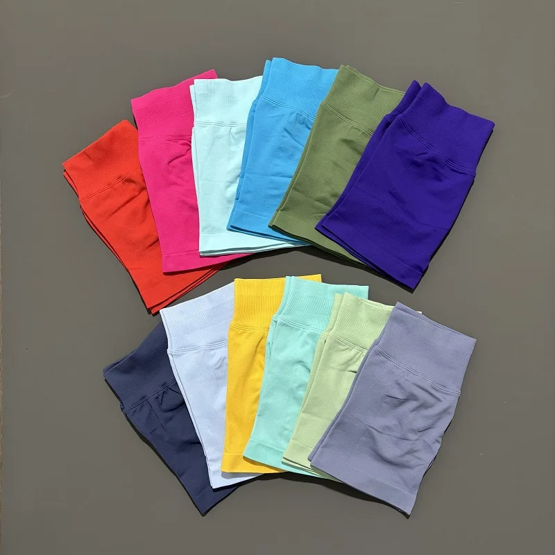 Pantalones cortos de gimnasio para mujer, mallas sin costuras para entrenamiento, mallas de Yoga sin costuras, ropa deportiva para correr en bicicleta, pantalones cortos deportivos para Fitness