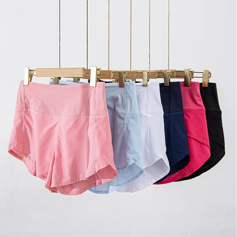 Pantalones cortos de 2,5 "para mujer, pantalones cortos atléticos de cintura alta para Yoga, pantalones cortos de entrenamiento para motorista forrados, pantalones cortos de gimnasio con bolsillo con cremallera para verano