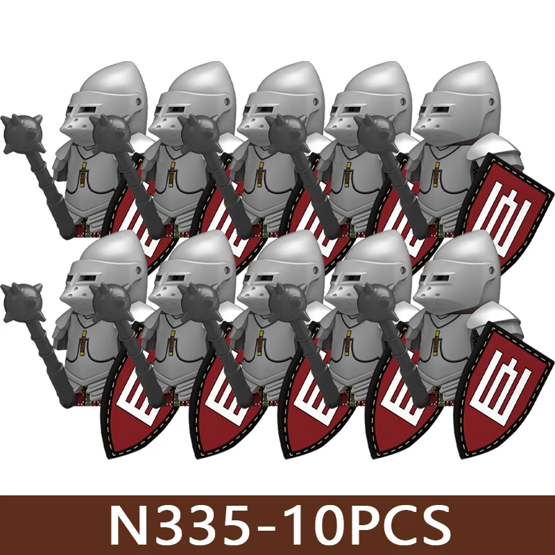 Figuras de Soldados Militares Medievales, Bloques de Construcción del Ejército, Castillo, Caballero, Cruzados, Comandante, Guerrero, Accesorios de Armadura, Ladrillos, Juguetes