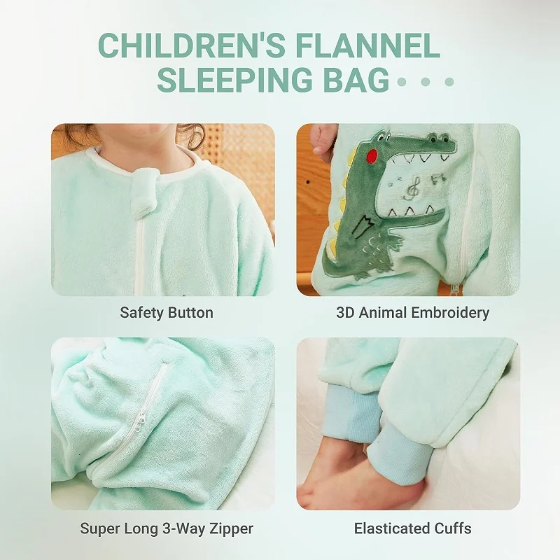 MICHLEY-saco de dormir de búho de dibujos animados para niños, saco de franela bonito, ropa de dormir gruesa y cálida, manta portátil, mono, regalos de 1 a 6T