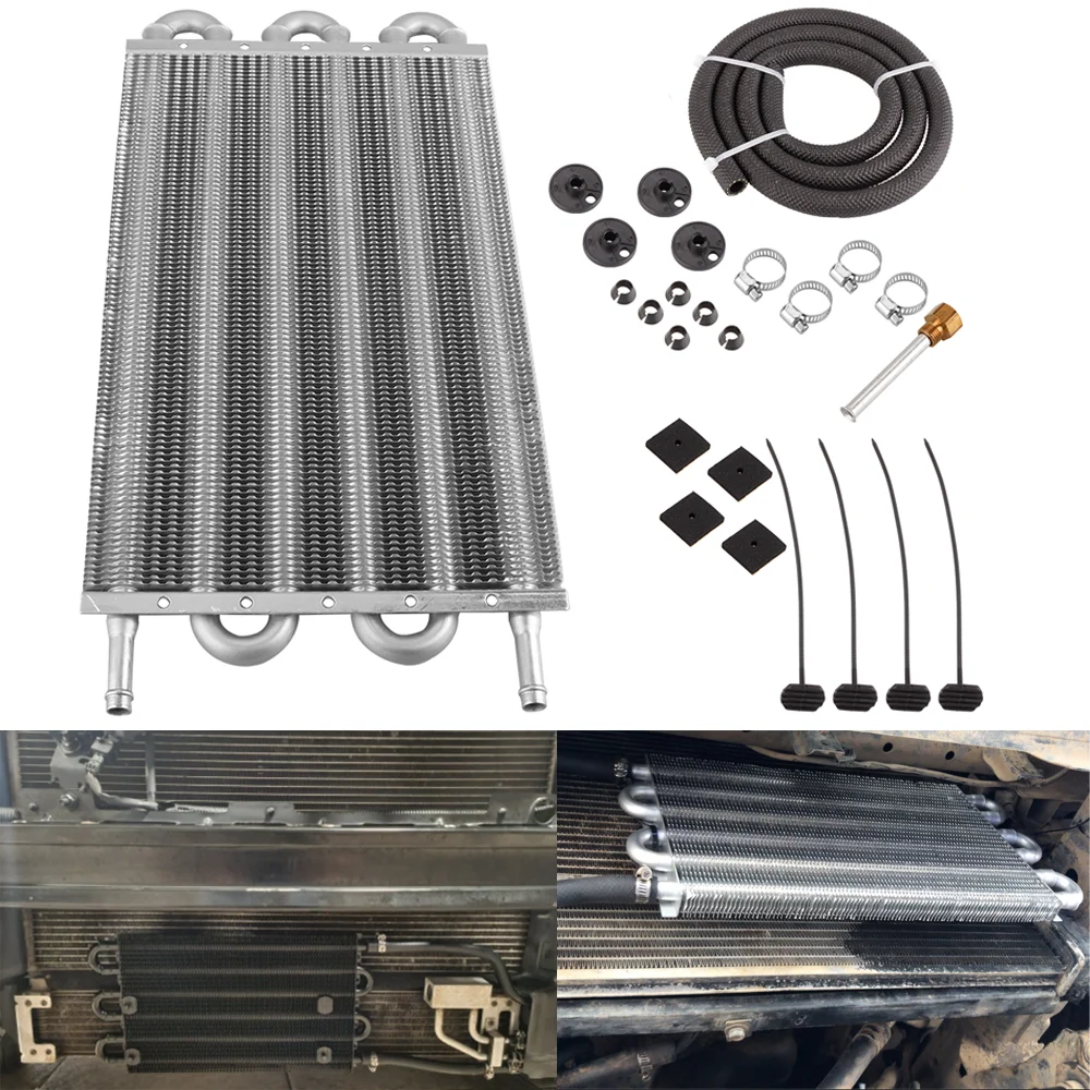 RASTP-4/6/8 filas Kit de enfriador de aceite radiador placa de transmisión de coche de aluminio y enfriador de aceite de aleta convertidor de radiador Manual automático OSA014