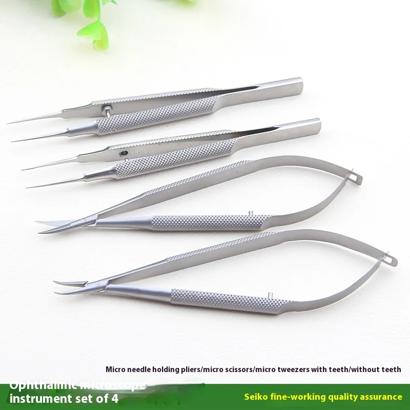 Instrumentos Juego de Cataract Phaco Set Pinzas Porta agujas 4 unids/set Instrumentos microquirúrgicos oftálmicos