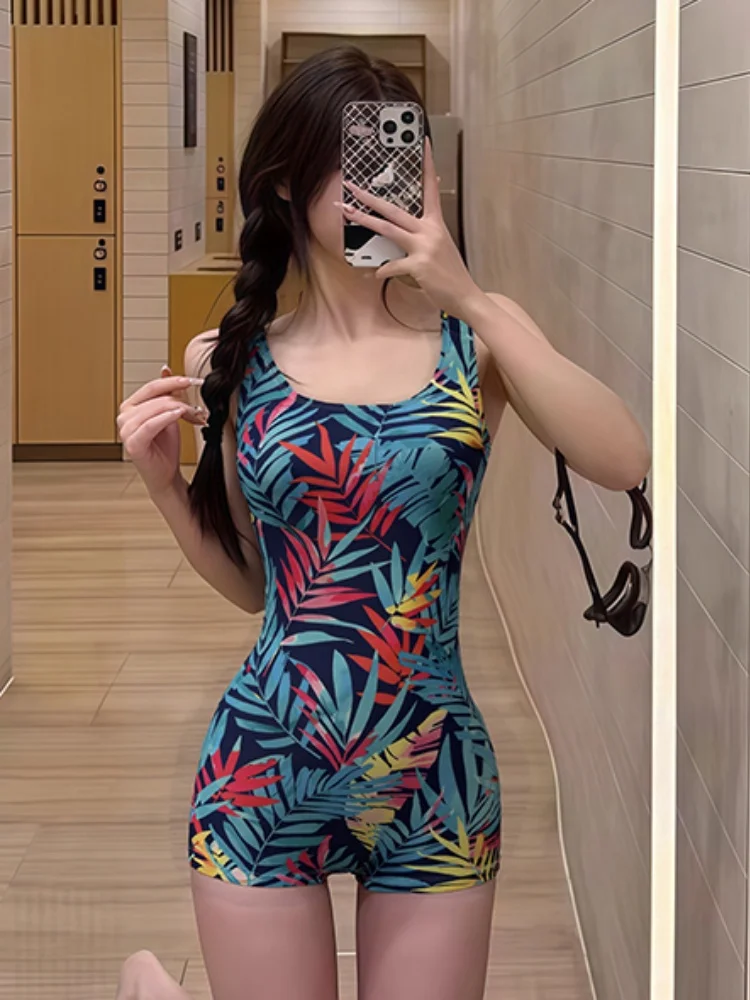 Traje de Baño de Una Pieza para Mujer 2026, Nuevo Diseño Estampado, Sexy, Monokini, Espalda Descubierta, Ropa de Playa