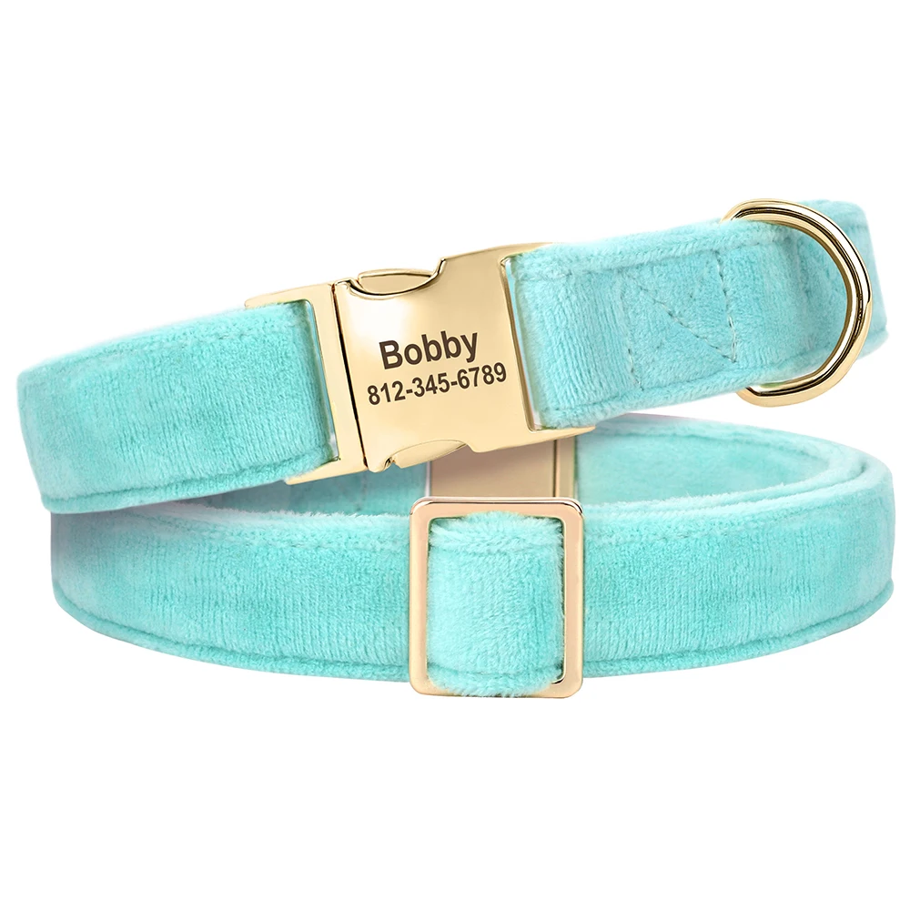 Collar personalizado para perros pequeños, medianos y grandes, collares con placa de identificación para cachorros y mascotas suaves grabadas personalizadas para Pug Bulldog Francés S-L