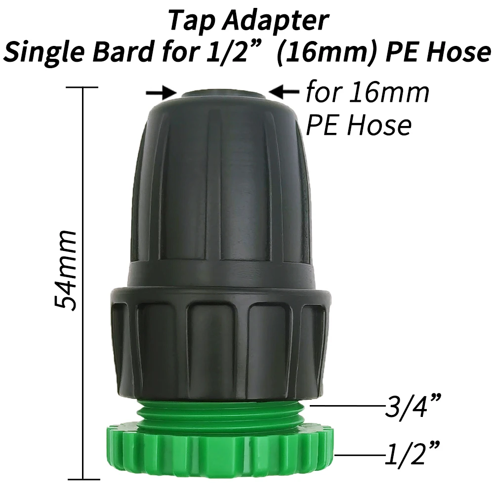 WUJIE 3X adaptador de grifo de jardín conectores de manguera divisores hembra 1/2 "3/4" a 4/7mm 8/11mm 16mm accesorio de tubería de riego por goteo