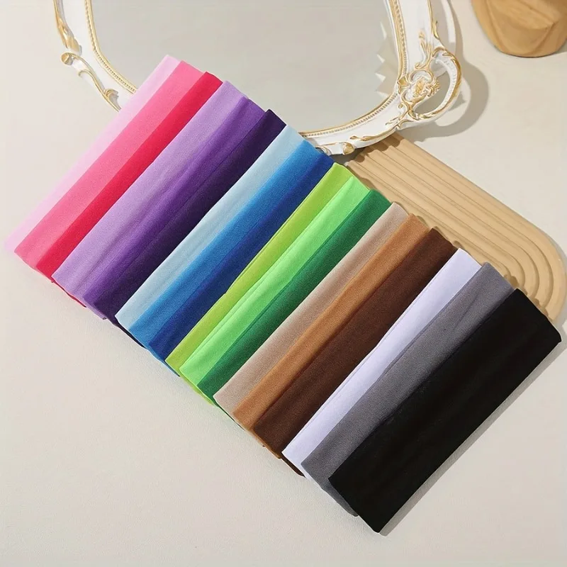 10 piezas de diadema elástica para mujer, antideslizante, absorbente del sudor, adecuada para yoga, correr y deportes.