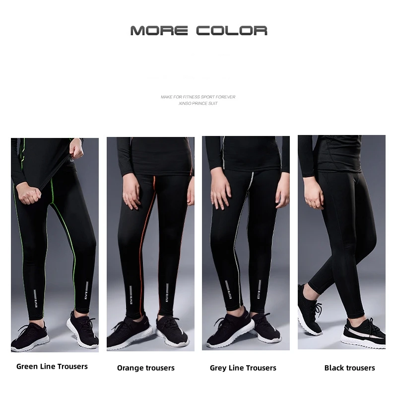 Pantalones deportivos para niños, mallas de entrenamiento de compresión, pantalones de chándal de entrenamiento de fútbol para niños, traje de entrenamiento de secado rápido