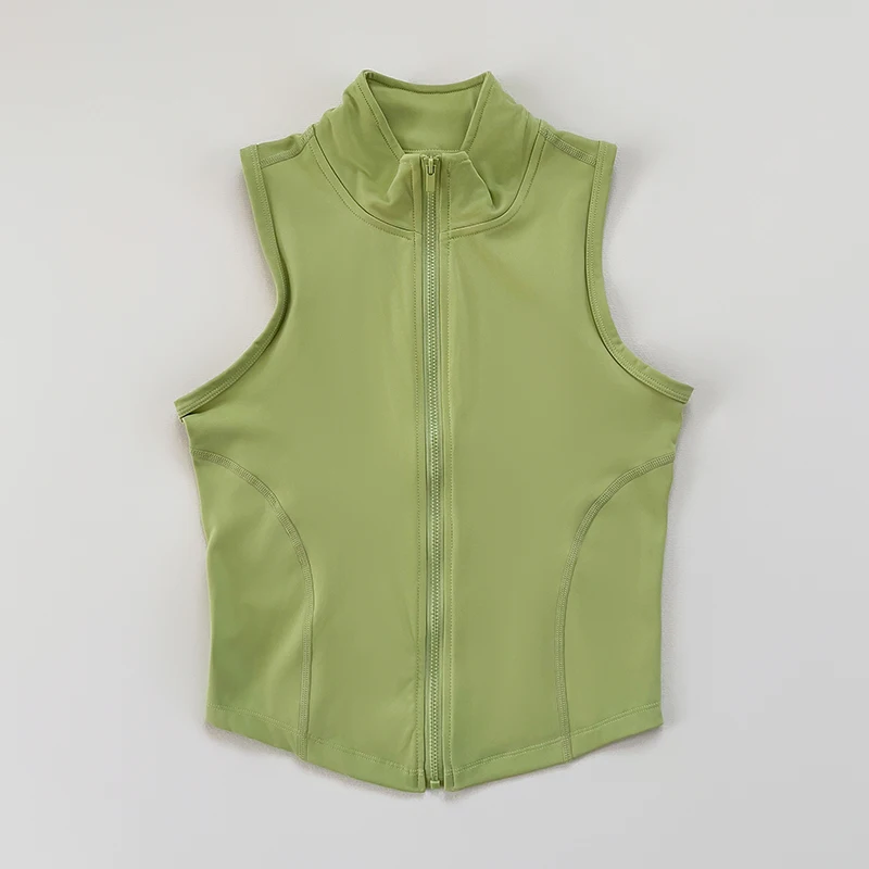 Ropa Deportiva para Mujer, Yoga, Fitness, Chaleco Deportivo sin Mangas con Cuello Alto y Cremallera, Chaleco Delgado para Yoga y Fitness