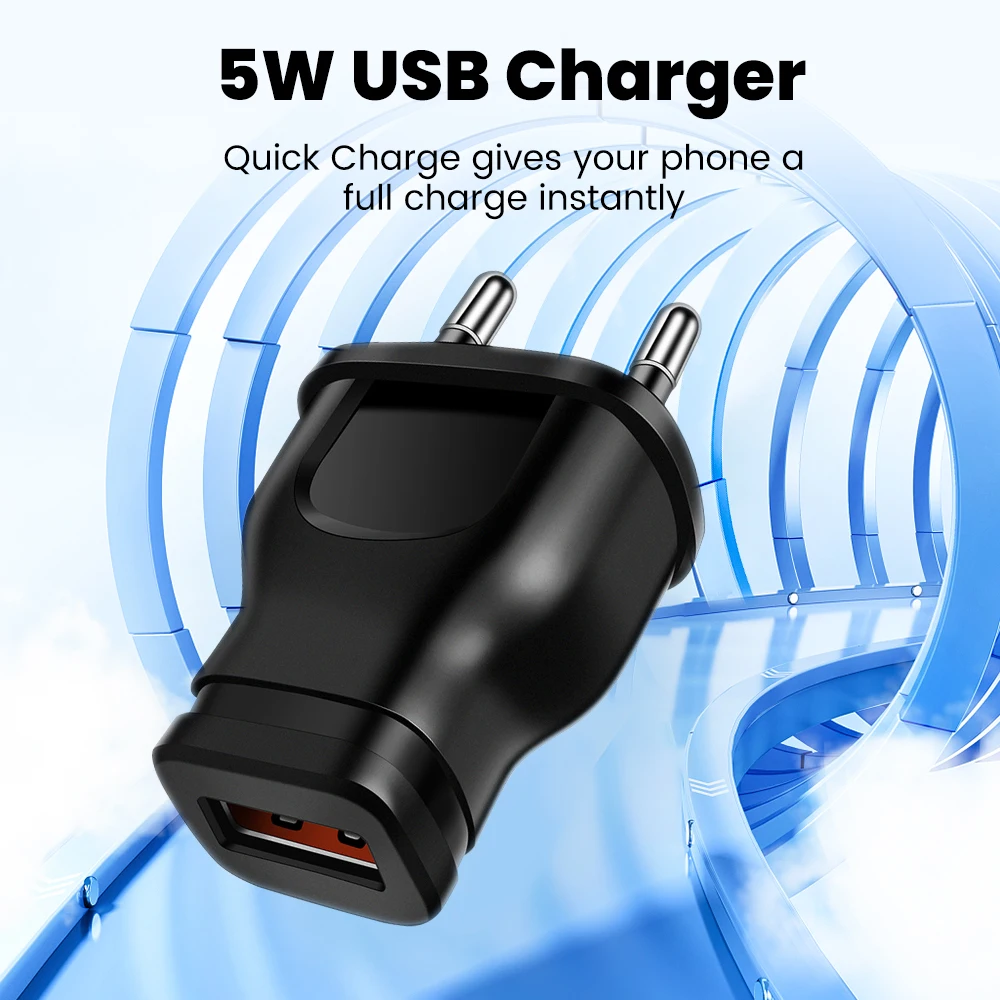 Mini cargador de viaje universal de 5V1A con enchufe europeo y estadounidense, cargador USB para iPhone, Samsung, Xiaomi, Redmi, Google, Huawei, cargador de pared para teléfono, adaptador de corriente