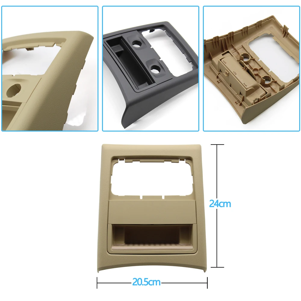 Rejilla de ventilación de aire acondicionado trasero mejorada, marco exterior, cubierta de Cenicero, reemplazo embellecedor para BMW Serie 3 E90 E91 2005-2012