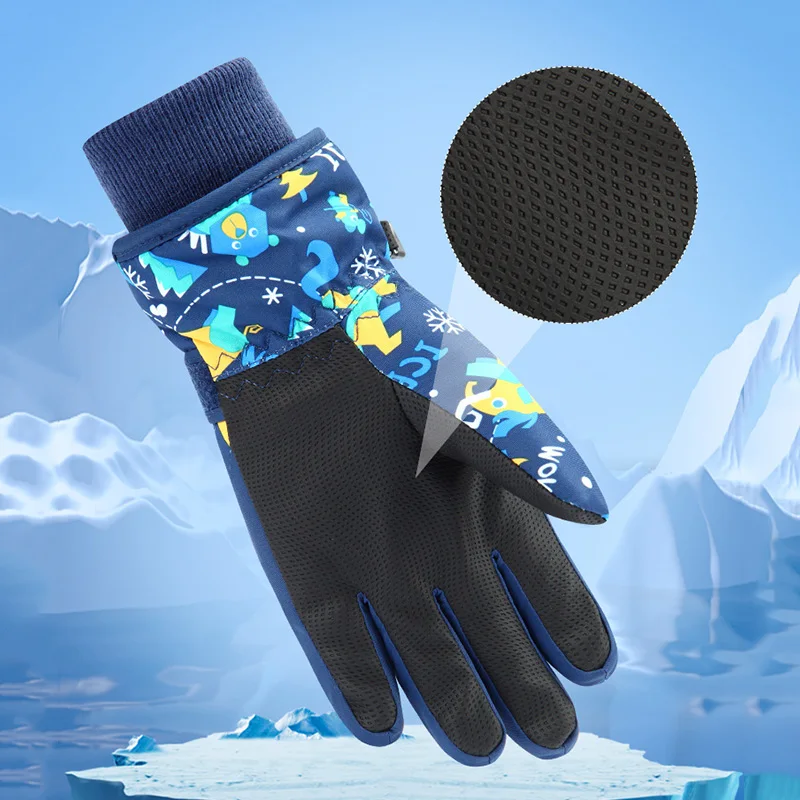 Guantes de esquí de alta calidad para niños, guantes cálidos para Snowboard y nieve para invierno, manoplas gruesas impermeables para mantener los dedos calientes