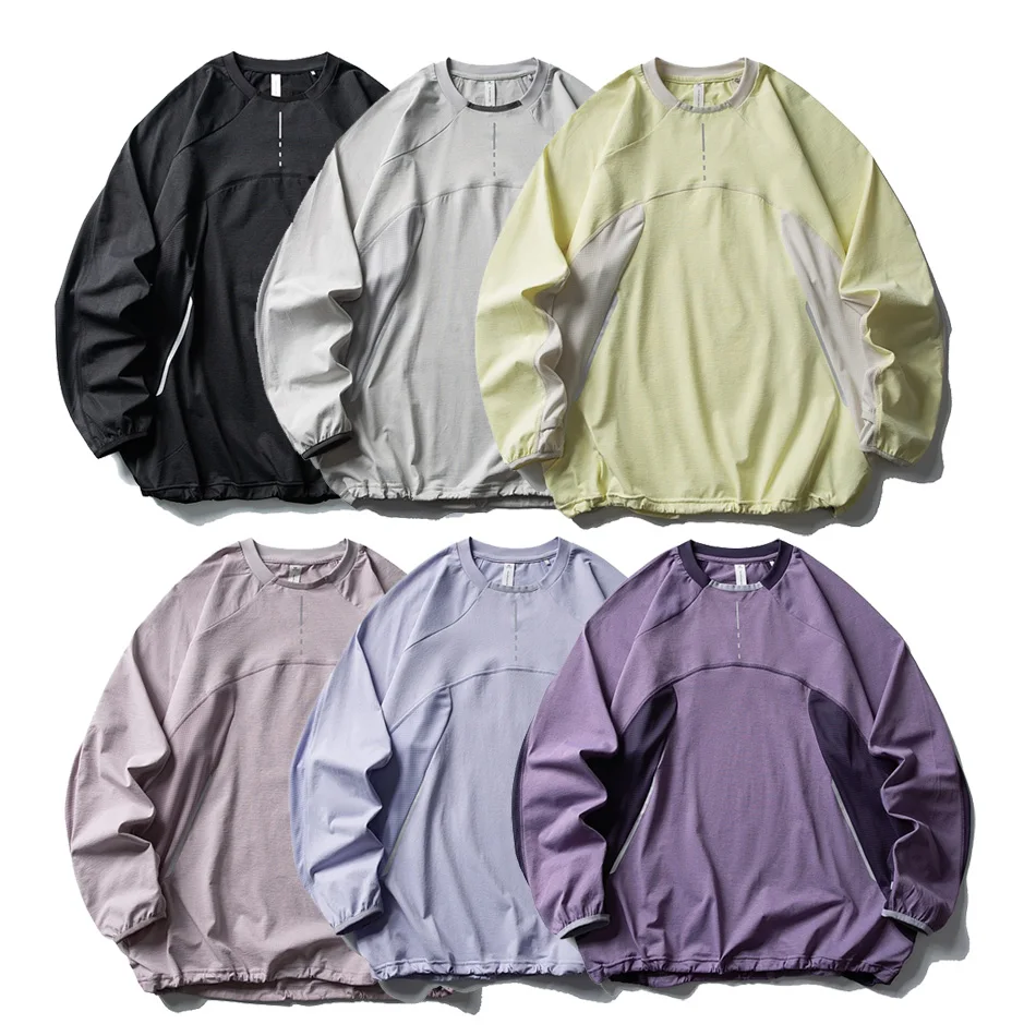 Camiseta holgada informal para deportes al aire libre, camiseta de manga larga de secado rápido para hombres y mujeres, ropa de calle para parejas, camisetas para correr y ciclismo