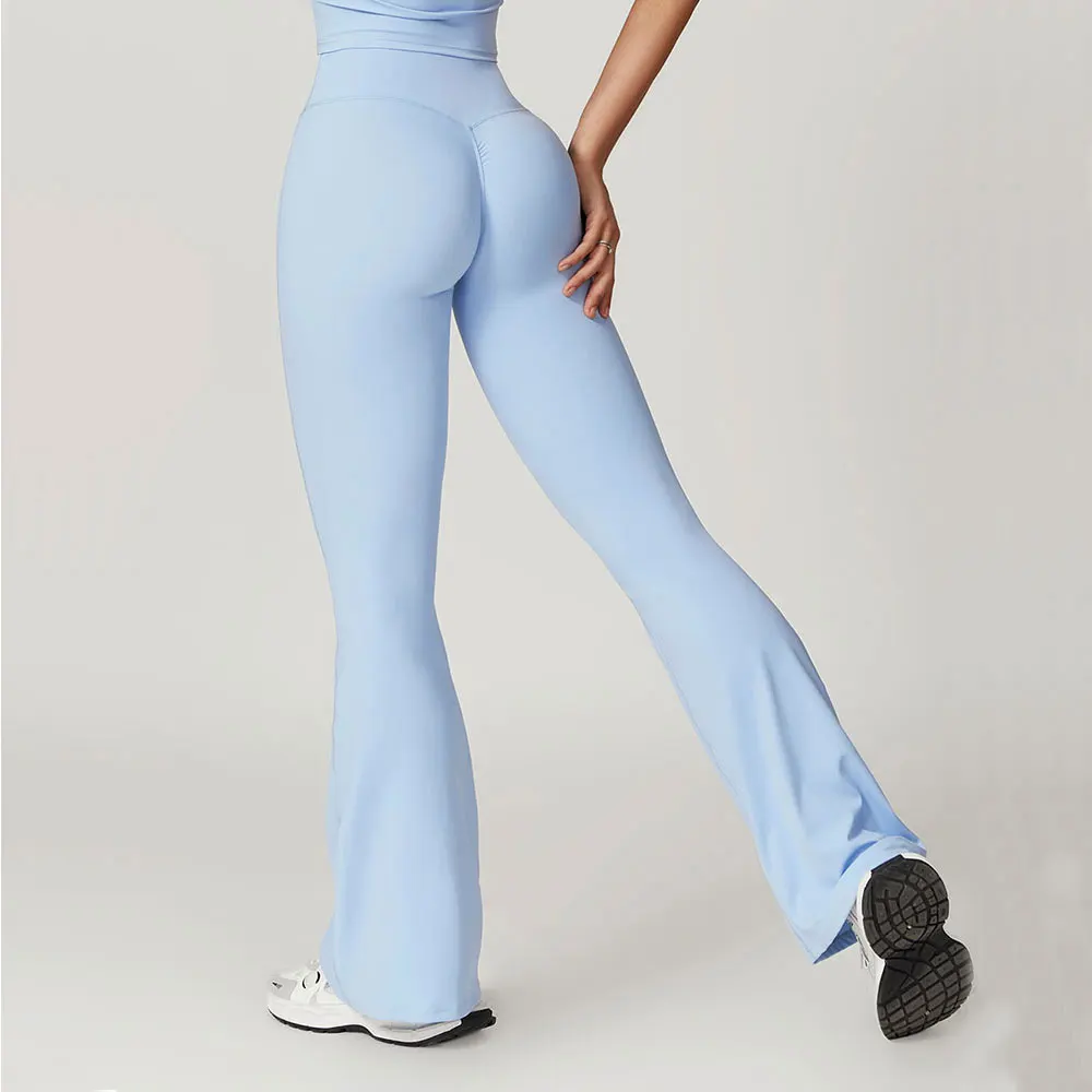 Pantalones acampanados de Yoga para mujer, mallas ajustadas de cintura alta para baile, levantamiento, gimnasio, correr, transpirables, Fitness