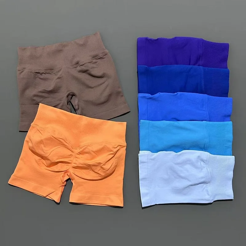 Pantalones cortos de gimnasio para mujer, mallas sin costuras para entrenamiento, mallas de Yoga sin costuras, ropa deportiva para correr en bicicleta, pantalones cortos deportivos para Fitness