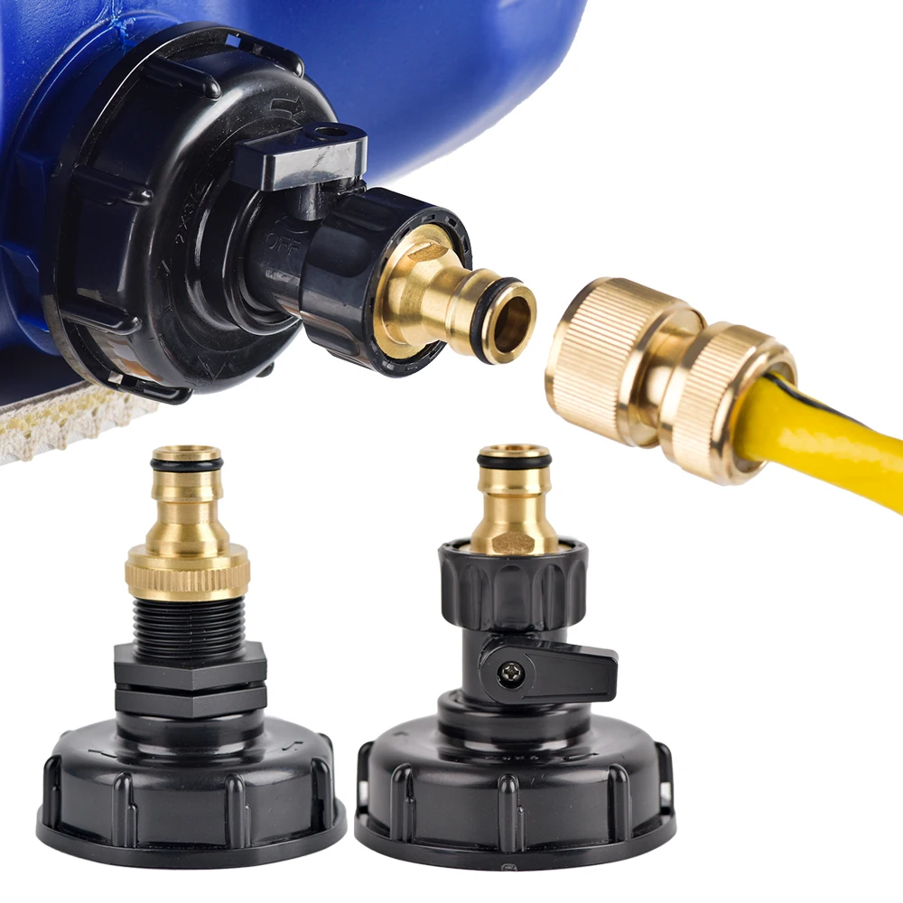 Adaptador IBC de 3/4 ", válvula dispensadora de hilo femenino, enlace de chupete, adaptador de drenaje IBC, accesorios de boquilla, herramienta de interruptor de riego para jardín y hogar