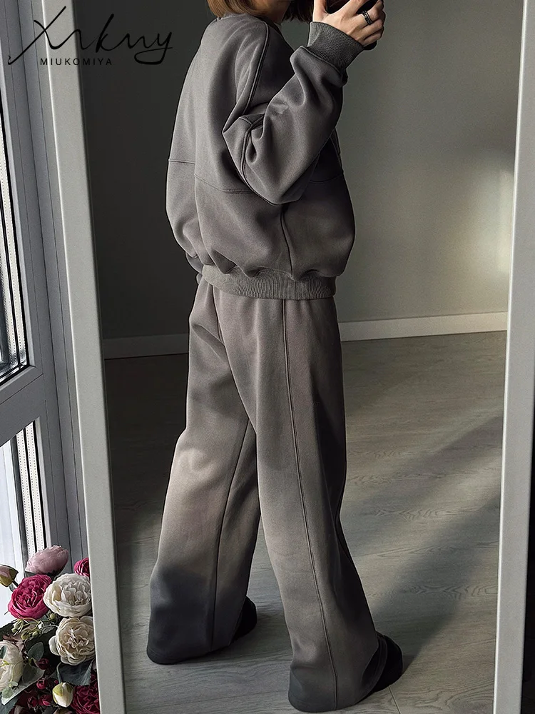 conjunto deportivo mujer gym, Traje cálido para mujer, conjuntos de pantalones de chándal de invierno, 2 piezas, chaqueta y pantalones de lana gruesa con cremallera, conjunto de chándal de terciopelo para mujer