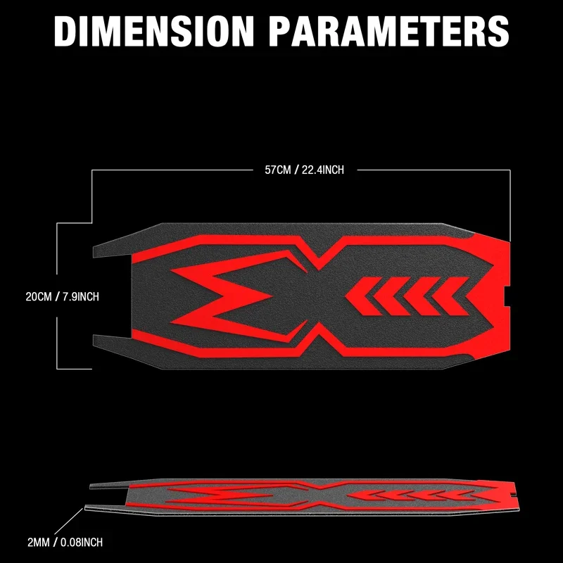Tapete rojo de silicona Original Kaabo para Mantis Kickscooter, almohadilla negra para pie, pegatina para accesorios para patinete eléctrico Kaabo Mantis