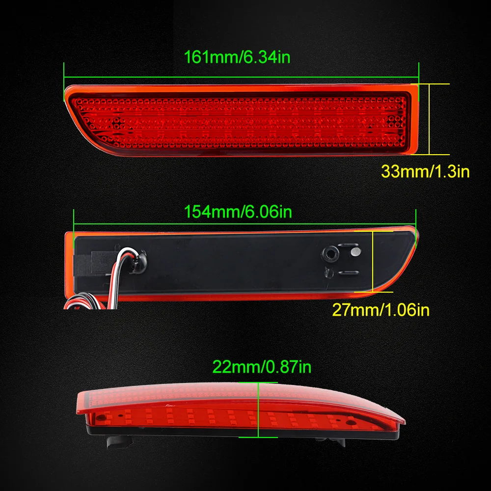 2 uds lente roja/ahuma luz trasera LED freno de estacionamiento parachoques trasero luz antiniebla lámpara para Toyota RAV4 2006 2007 2008 09-2012