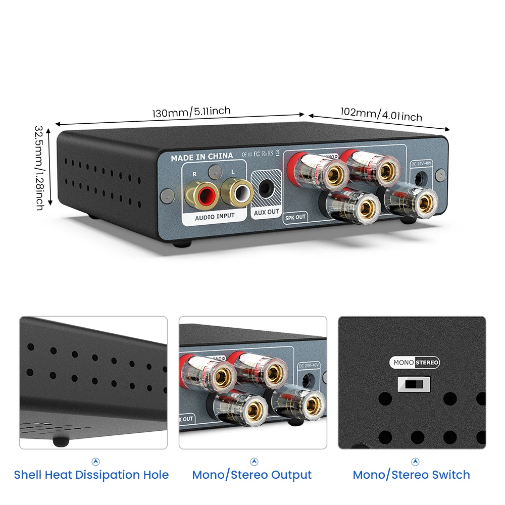 AIYIMA-Amplificador DE potencia de Audio A07 MAX TPA3255, Amplificador estéreo 2,0, 300Wx2, PBTL, Mono, 600W, altavoz para el ho